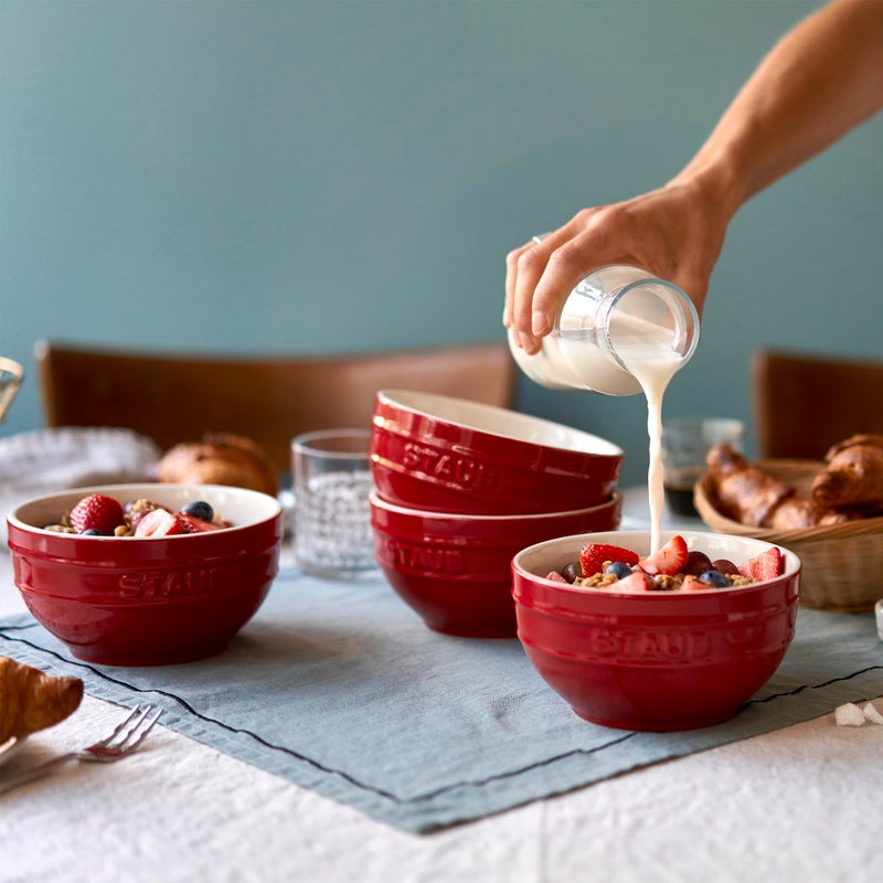 STAUB Ceramic 2-pc Large Universal Bowl Set, 6.5-inch/1.25-qt, Cherry - Image 3